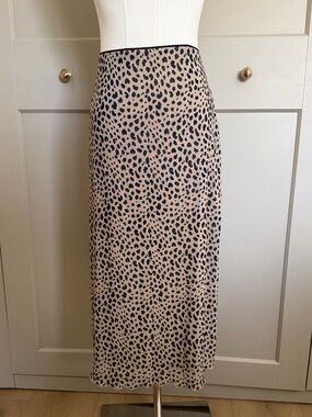Leopard Print Midi Skirt Size Small Neutral Animal Print